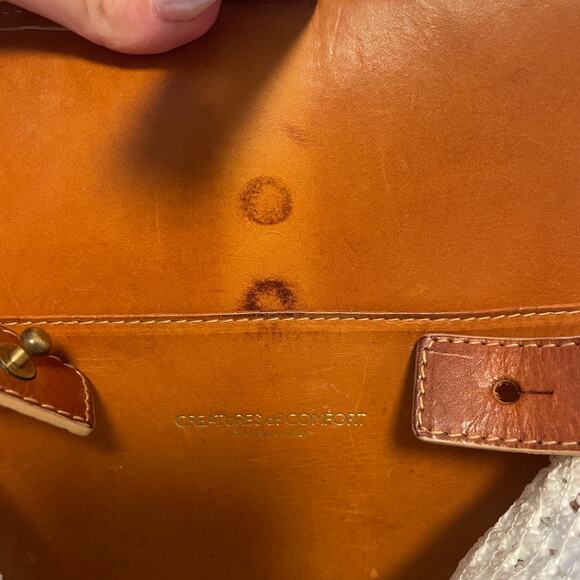 Creatures of Comfort Small Raffia Bucket Bag Ivory Camel Leather - Picture 11 of 11